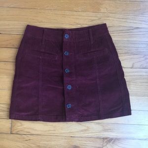 American eagle corduroy button skirt